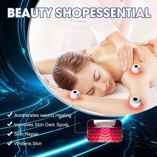 Mini Red Light Therapy for Body, Strong Energy Red Light Therapy Lamp with 660Nm Red Light & 850Nm Infrared Light Targeted for Body Healthcare, 5 Levels of Dual Light Adjustment, White