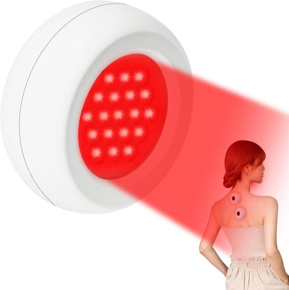 Mini Red Light Therapy for Body, Strong Energy Red Light Therapy Lamp with 660Nm Red Light & 850Nm Infrared Light Targeted for Body Healthcare, 5 Levels of Dual Light Adjustment, White